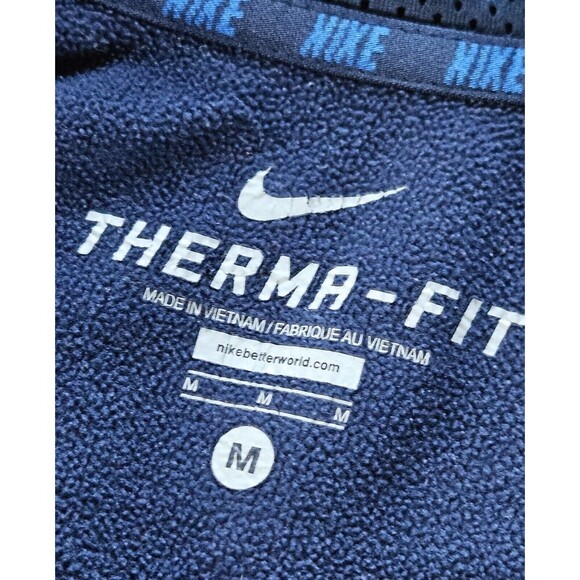 Nike Shirt Mens Blue Therma Fit 1/4 Zip Long Sleeve Pullover Medium Athleisure - Picture 7 of 7